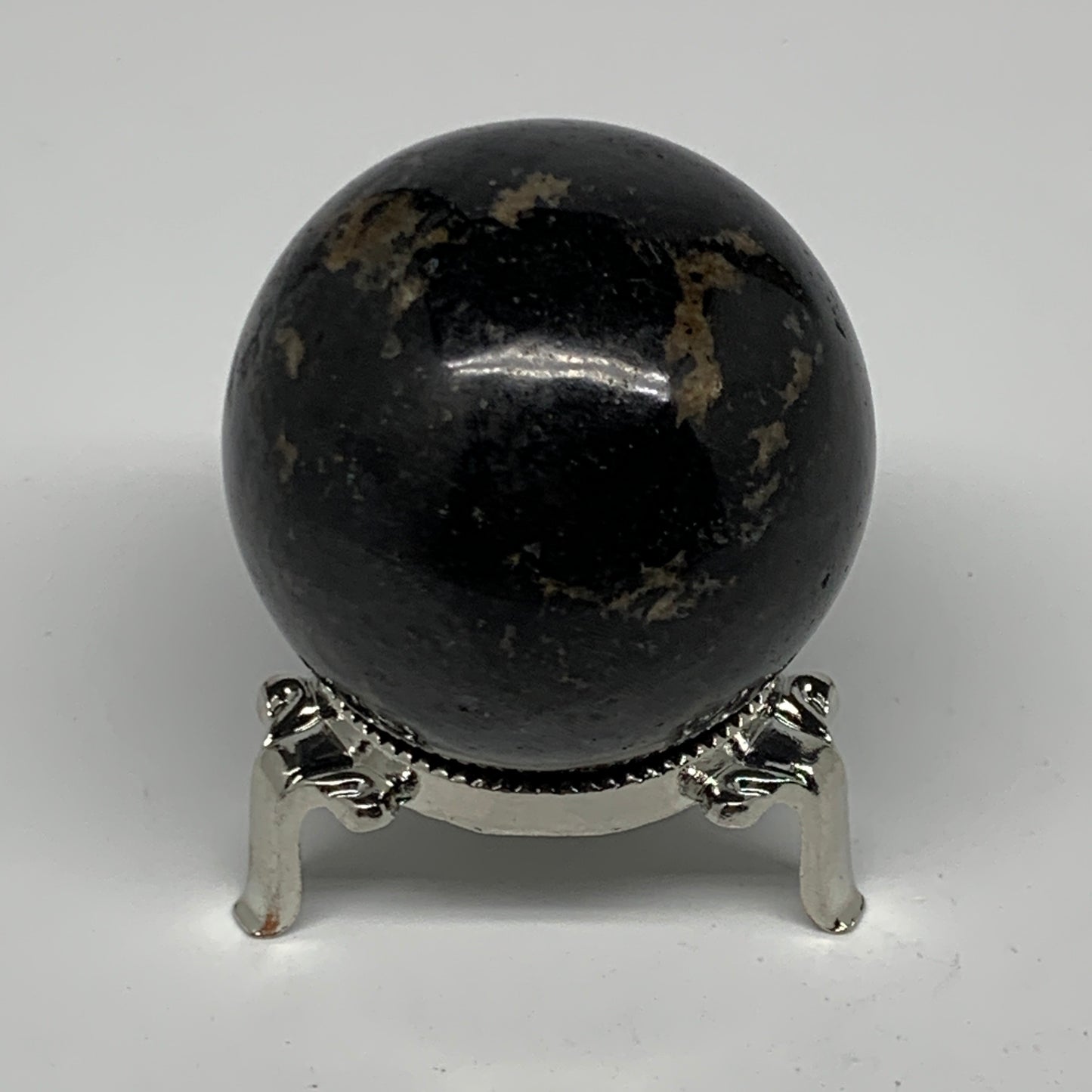 249.1g,2.1"(54mm), Natural Black Tourmaline Sphere Ball Gemstone @Brazil,B22393