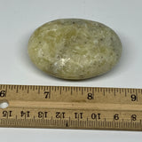 82.4g, 2.3"x1.6"x0.7", Natural Yellow Calcite Palm-Stone Crystal Polished Reiki,