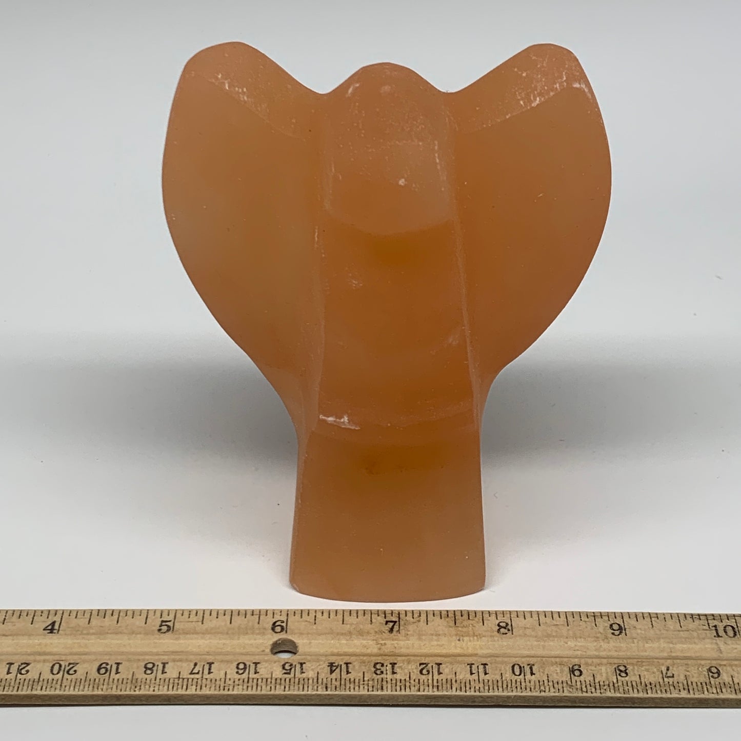 776g, 4.9"x3.8"x2.5" Orange Selenite (Satin Spar) Angel Crystal @Morocco,B9413