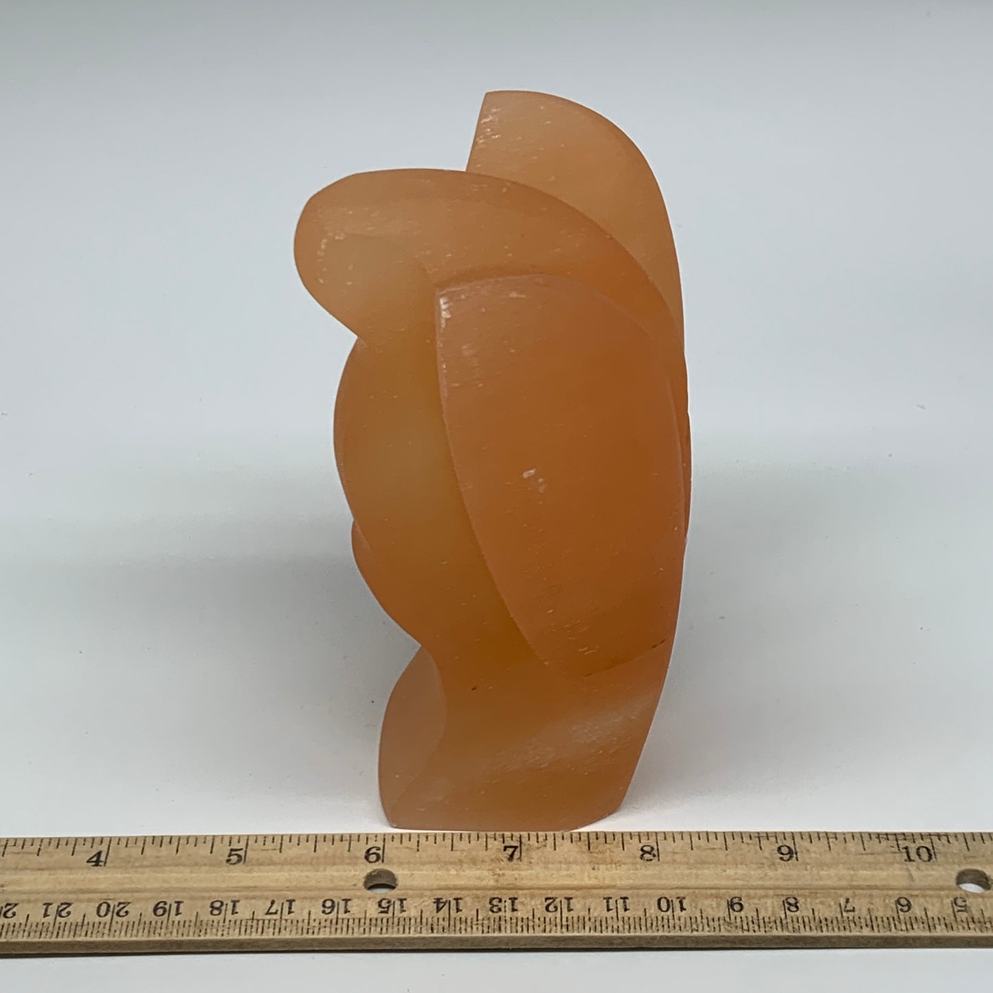 776g, 4.9"x3.8"x2.5" Orange Selenite (Satin Spar) Angel Crystal @Morocco,B9413