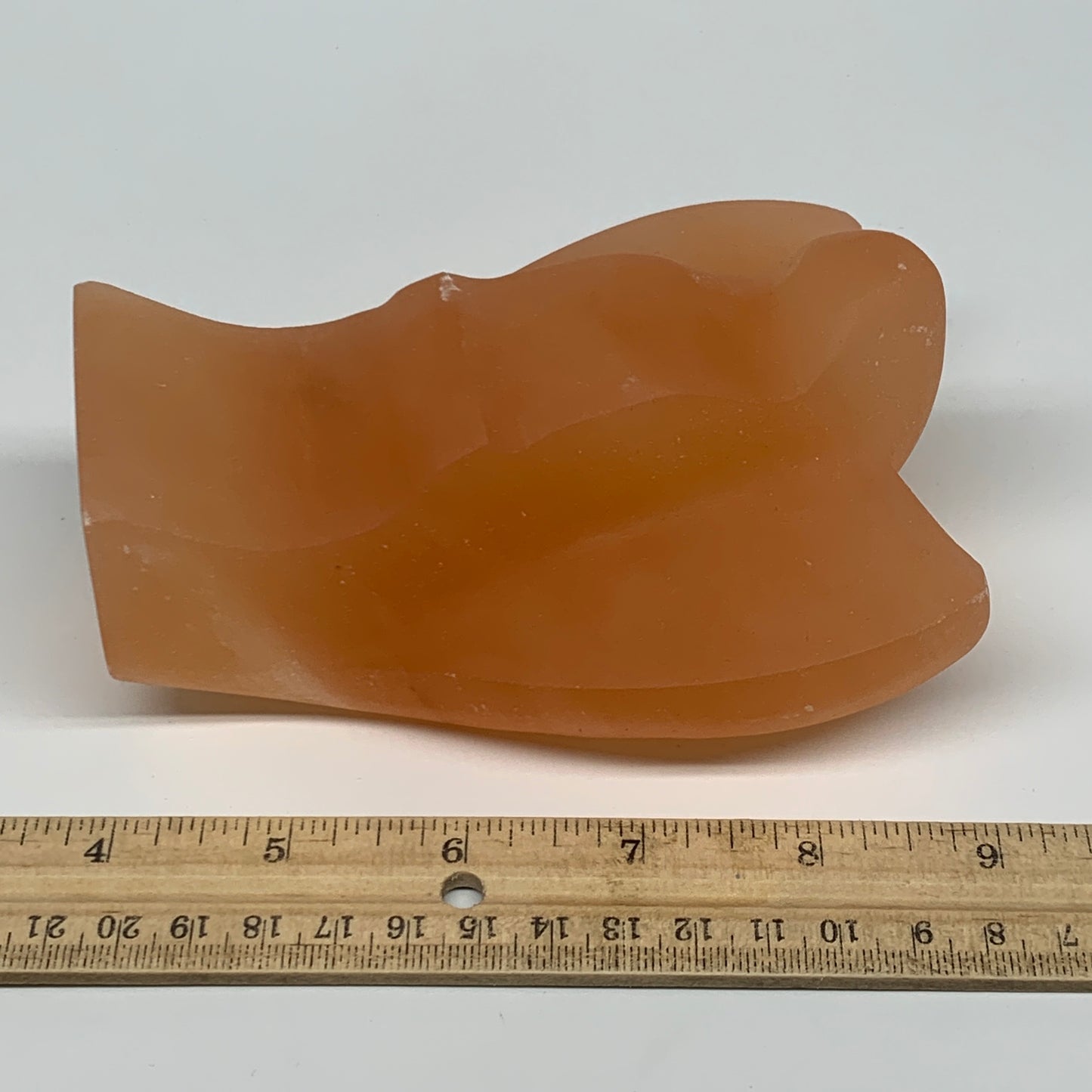 776g, 4.9"x3.8"x2.5" Orange Selenite (Satin Spar) Angel Crystal @Morocco,B9413