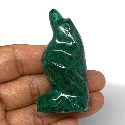 73.5g, 2.3"x1.1"x0.9" Natural Solid Malachite Penguin Figurine @Congo, B7401