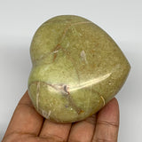 193.1g,2.6"x2.9"x1.4", Green Opal Heart Polished Gemstone @Madagascar, B17588