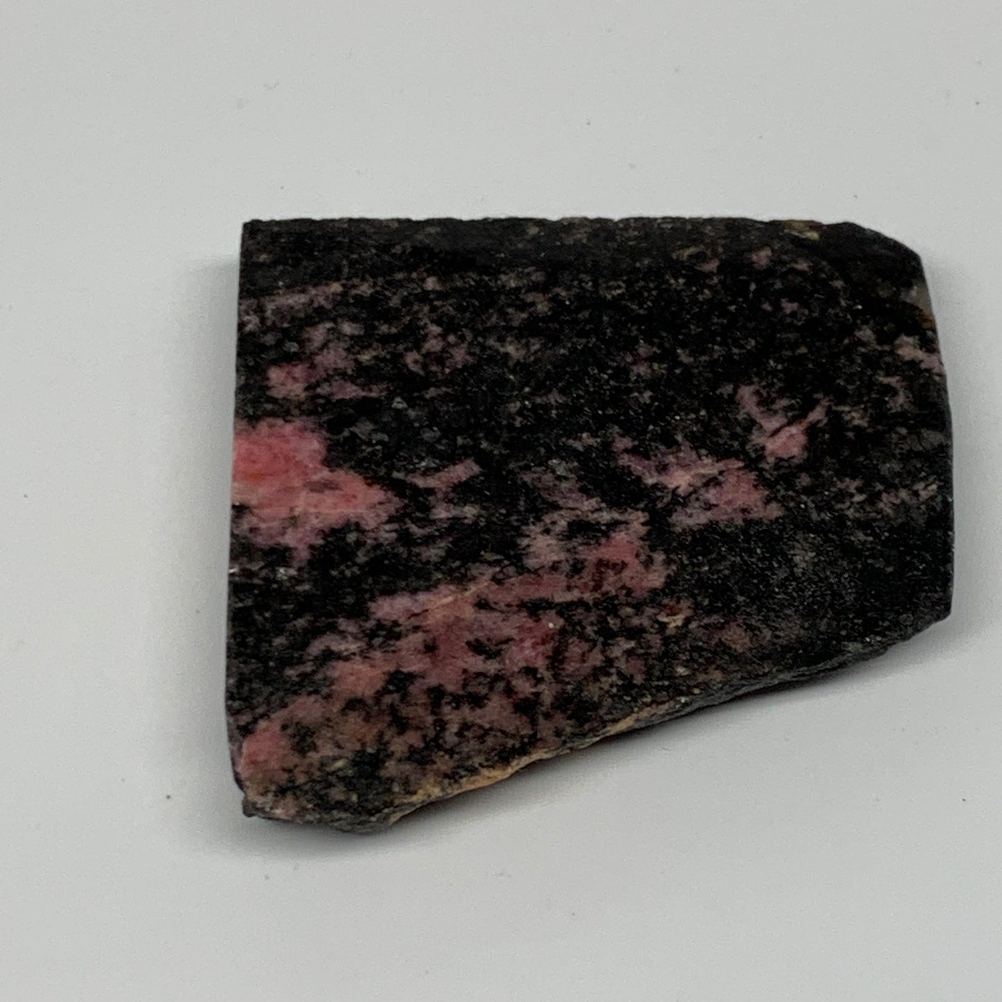 78.3g, 2.3"x2.2"x0.4", One face polished Rhodonite, One face semi polished, B159