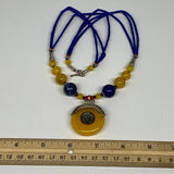 1pc, Turkmen Necklace Afghan Antique Tribal Synthetic Amber Beaded, B14328