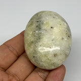 103g, 2.3"x1.7"x1", Natural Yellow Calcite Palm-Stone Crystal Polished Reiki, B1