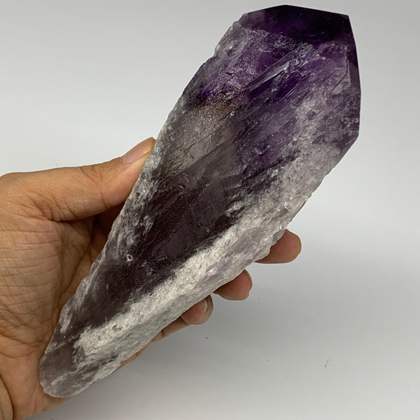 635g,6.2"x2.4"x2.1",Amethyst Point Polished Rough lower part from Brazil,B19117