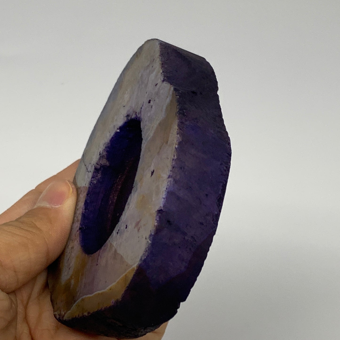 235.4g, 3.7"x3.5"x0.7", Dyed Agate Tea Light Candle Holder Crystal, B25558