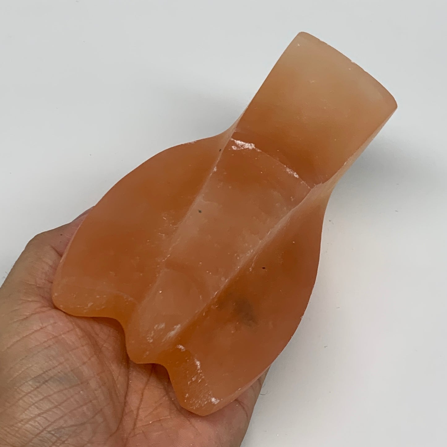 804g, 5.5"x3.1"x2.4" Orange Selenite (Satin Spar) Angel Crystal @Morocco,B9415