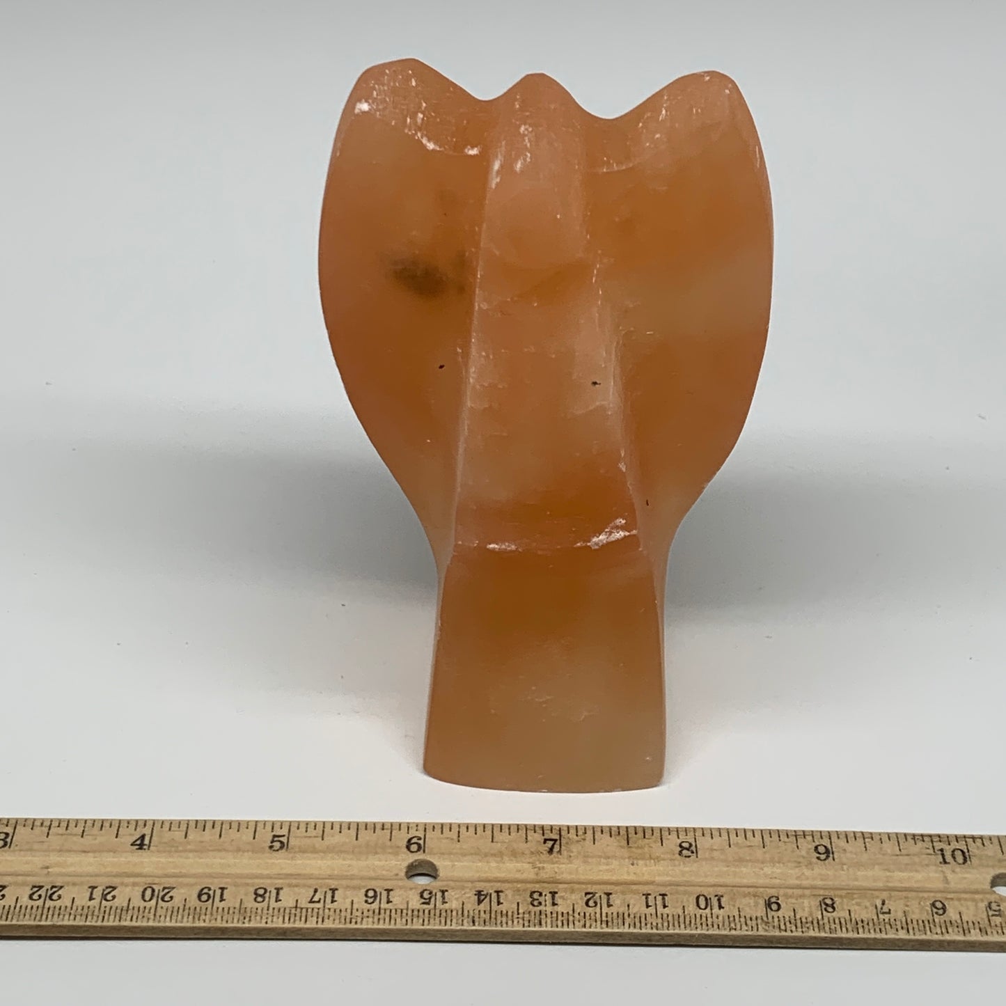 804g, 5.5"x3.1"x2.4" Orange Selenite (Satin Spar) Angel Crystal @Morocco,B9415