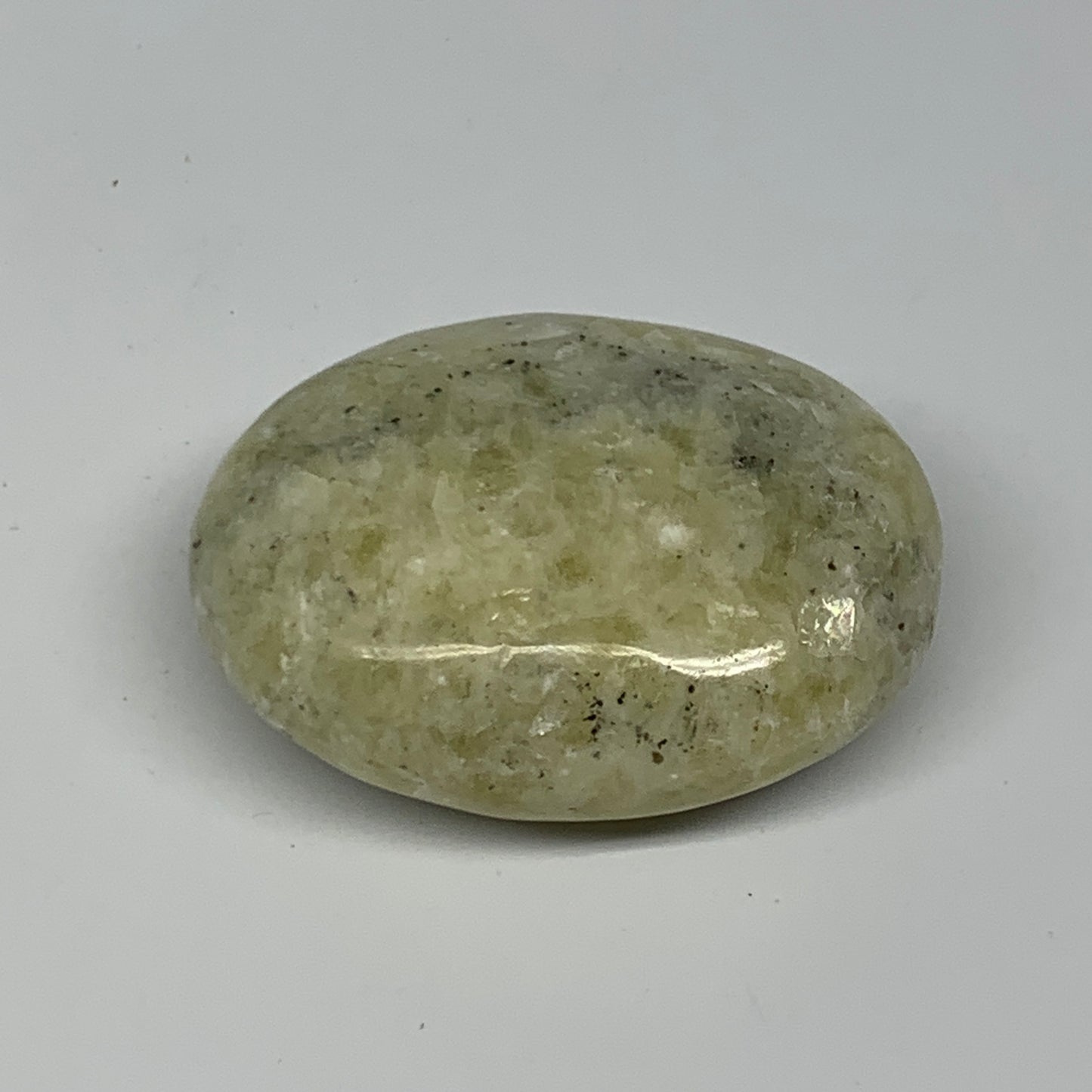 103g, 2.3"x1.7"x1", Natural Yellow Calcite Palm-Stone Crystal Polished Reiki, B1