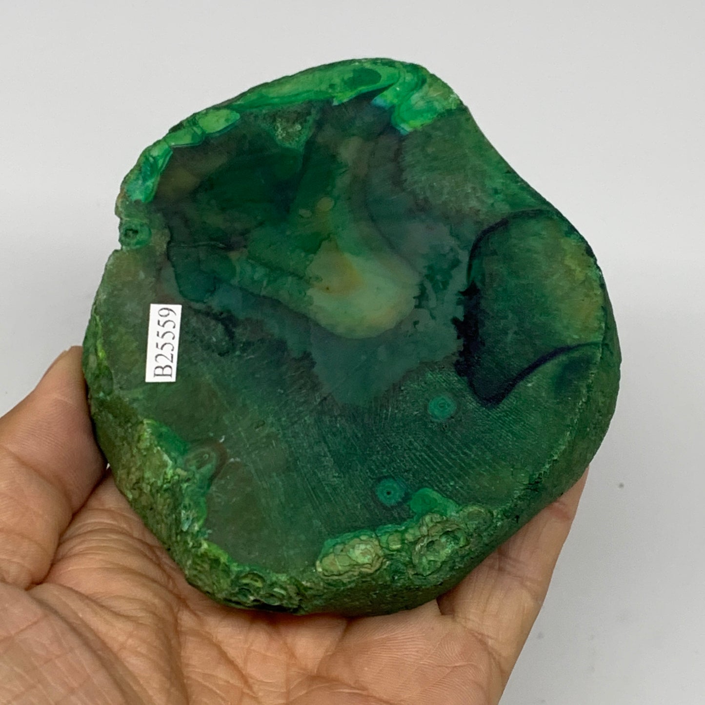 270.6g, 4.2"x3.5"x0.7", Dyed Agate Tea Light Candle Holder Crystal, B25559