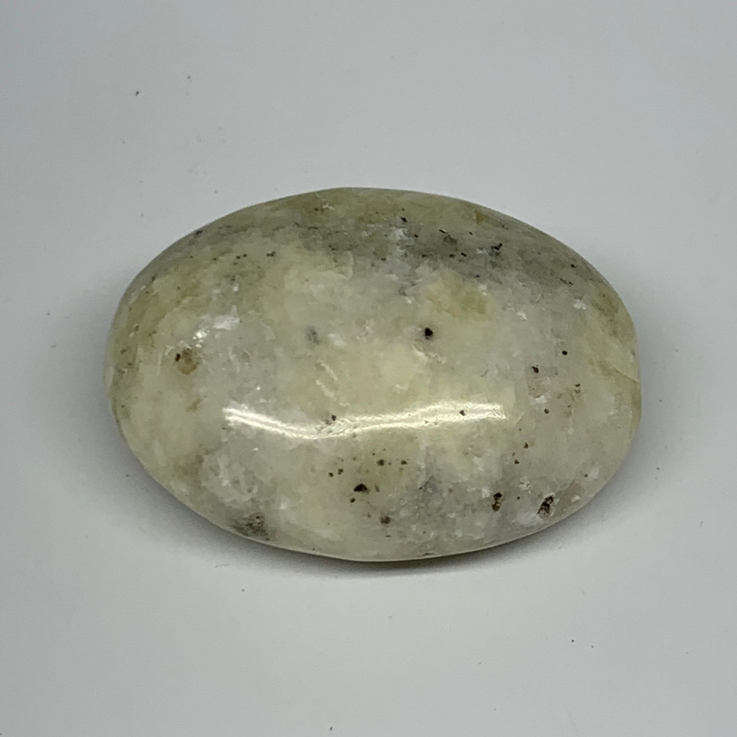 103g, 2.3"x1.7"x1", Natural Yellow Calcite Palm-Stone Crystal Polished Reiki, B1