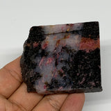 95.9g, 2.4"x2.1"x0.4", One face polished Rhodonite, One face semi polished, B159