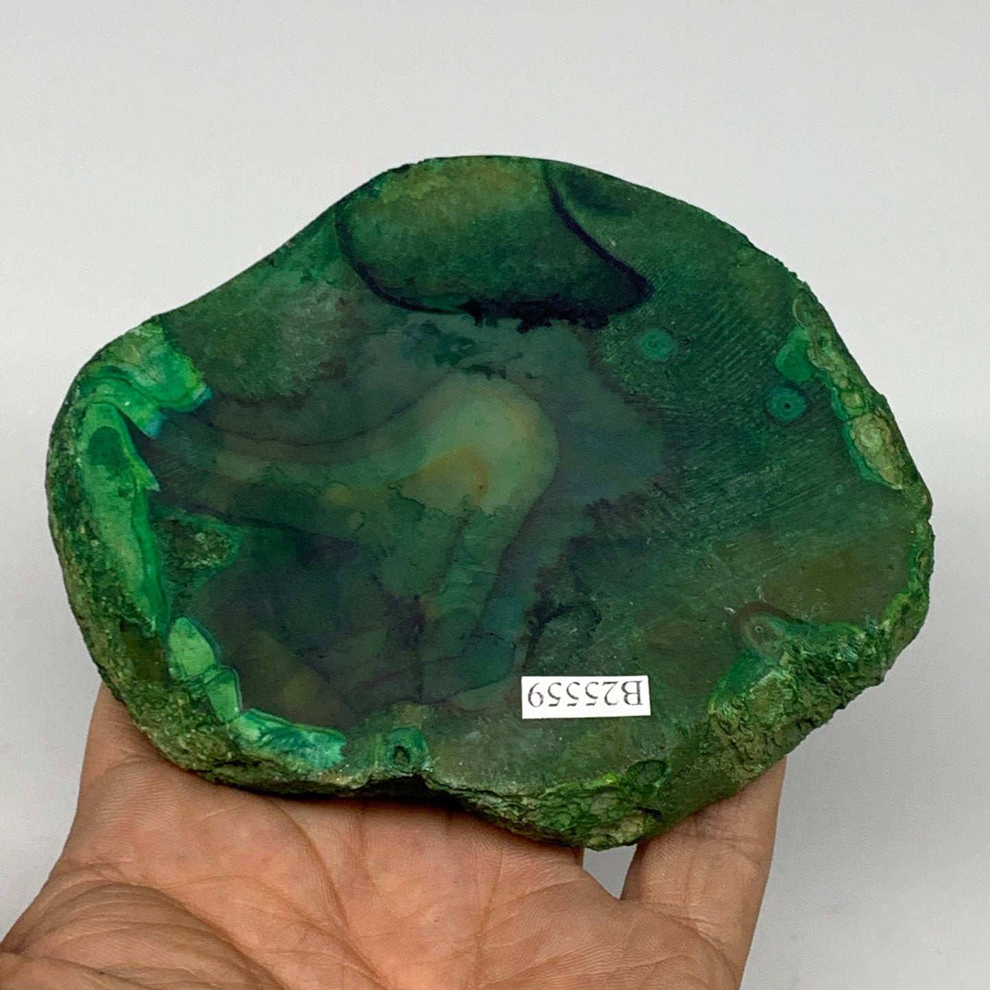 270.6g, 4.2"x3.5"x0.7", Dyed Agate Tea Light Candle Holder Crystal, B25559