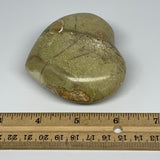 170.4g,2.6"x2.9"x1.2", Green Opal Heart Polished Gemstone @Madagascar, B17589