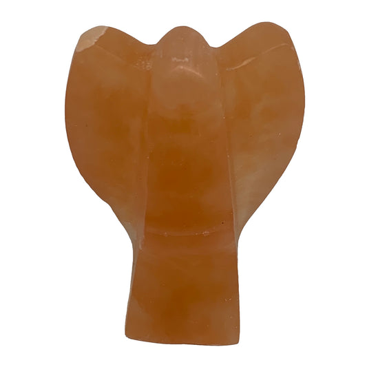 744g, 5.1"x3.4"x2.5" Orange Selenite (Satin Spar) Angel Crystal @Morocco,B9416