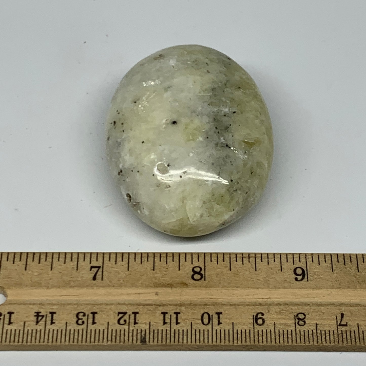 103g, 2.3"x1.7"x1", Natural Yellow Calcite Palm-Stone Crystal Polished Reiki, B1