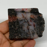 95.9g, 2.4"x2.1"x0.4", One face polished Rhodonite, One face semi polished, B159