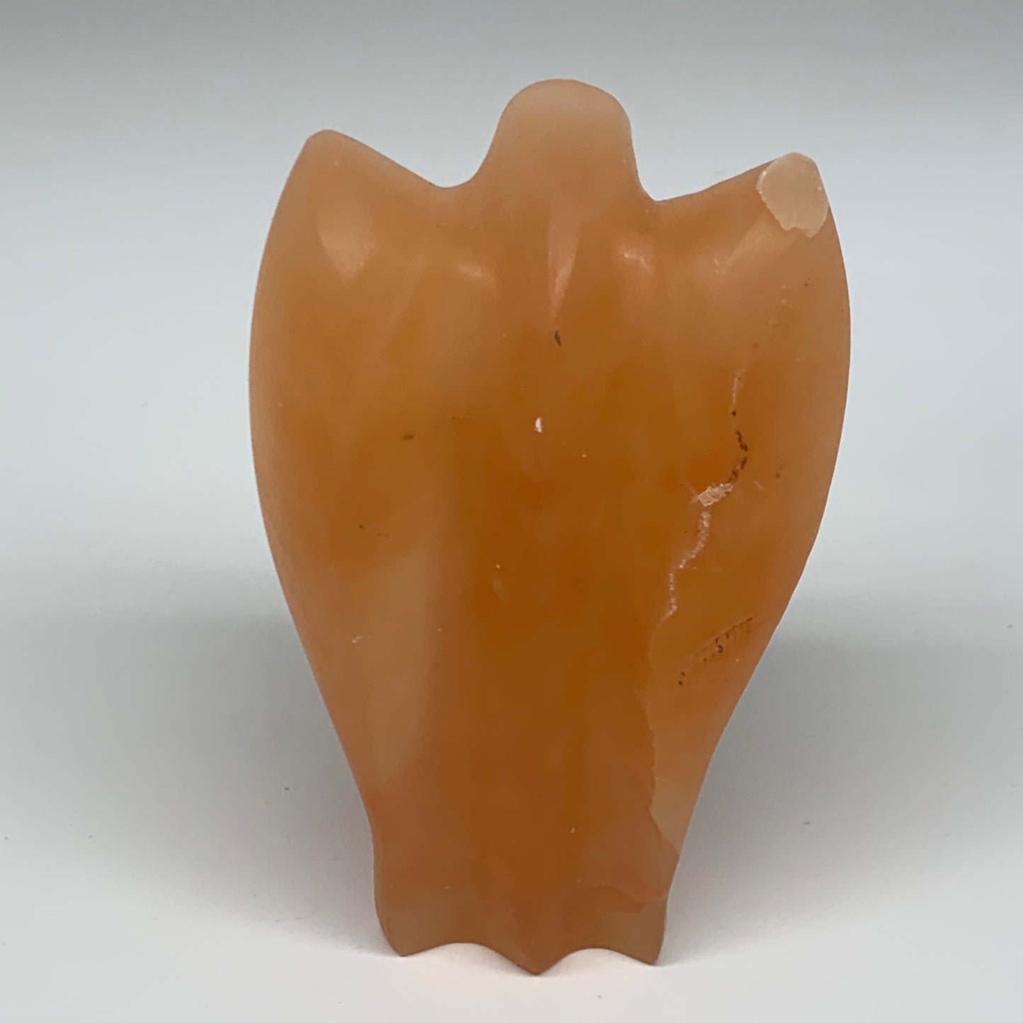 744g, 5.1"x3.4"x2.5" Orange Selenite (Satin Spar) Angel Crystal @Morocco,B9416