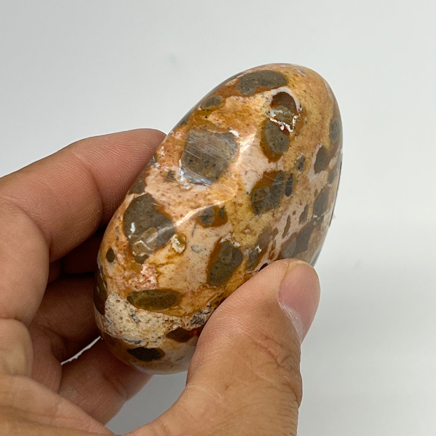 146.5g,2.3"x2.6"x1" Fruit Jasper Heart Polished Healing Home Decor, B21932