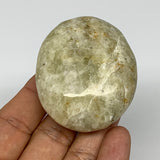 99.1g, 2.3"x1.9"x0.9", Natural Yellow Calcite Palm-Stone Crystal Polished Reiki,