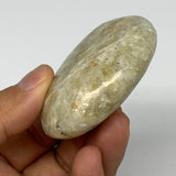 99.1g, 2.3"x1.9"x0.9", Natural Yellow Calcite Palm-Stone Crystal Polished Reiki,