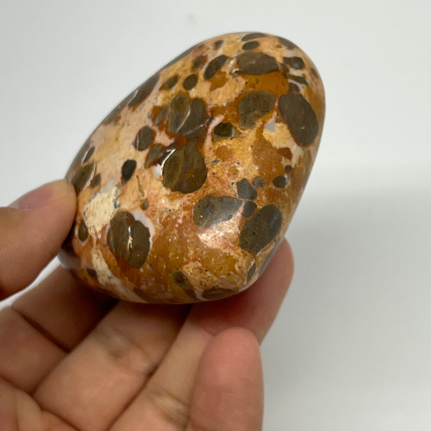 146.5g,2.3"x2.6"x1" Fruit Jasper Heart Polished Healing Home Decor, B21932
