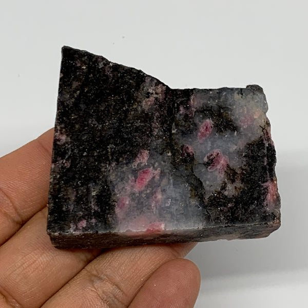 85.2g, 2.1"x2.2"x0.5", One face polished Rhodonite, One face semi polished, B160