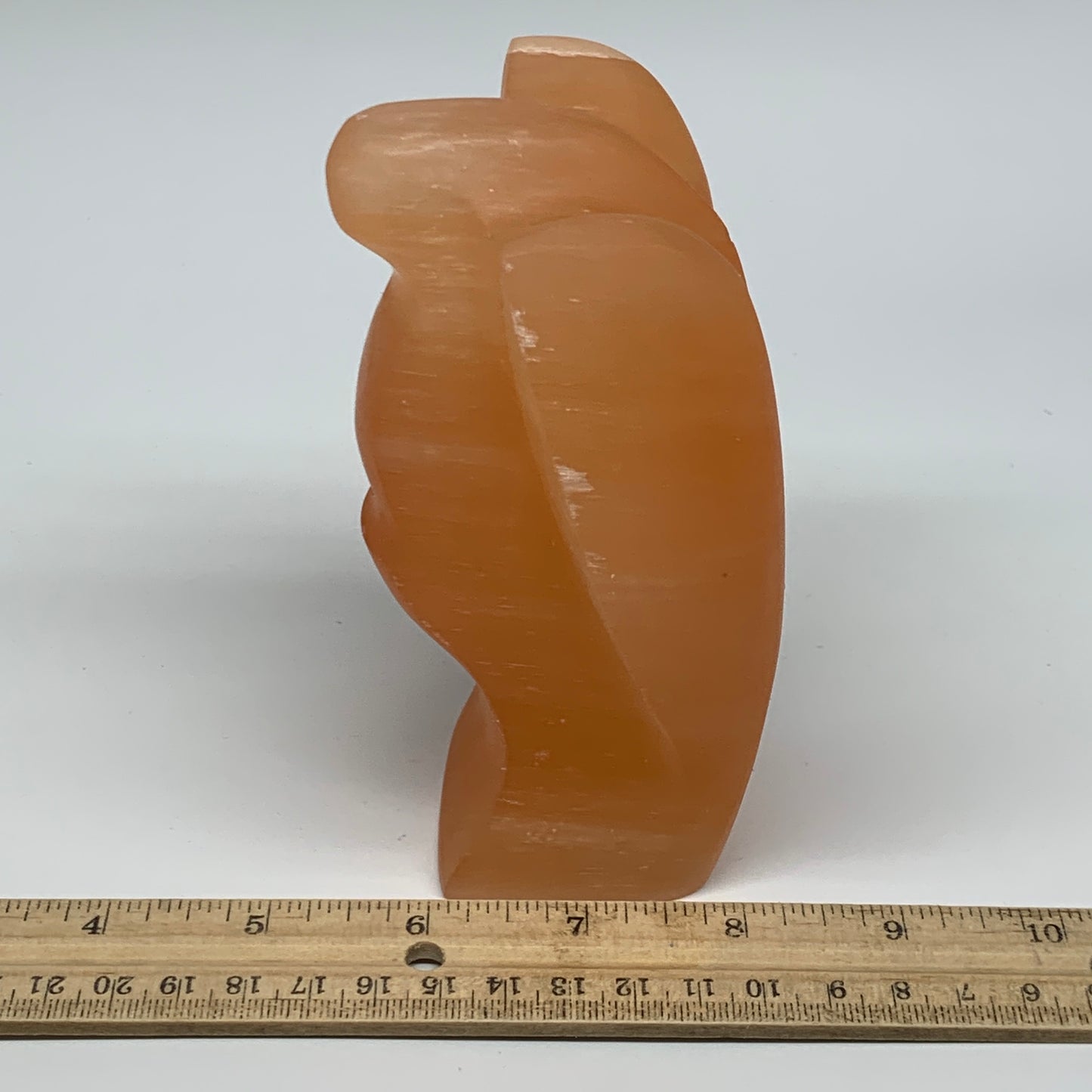 744g, 5.1"x3.4"x2.5" Orange Selenite (Satin Spar) Angel Crystal @Morocco,B9416