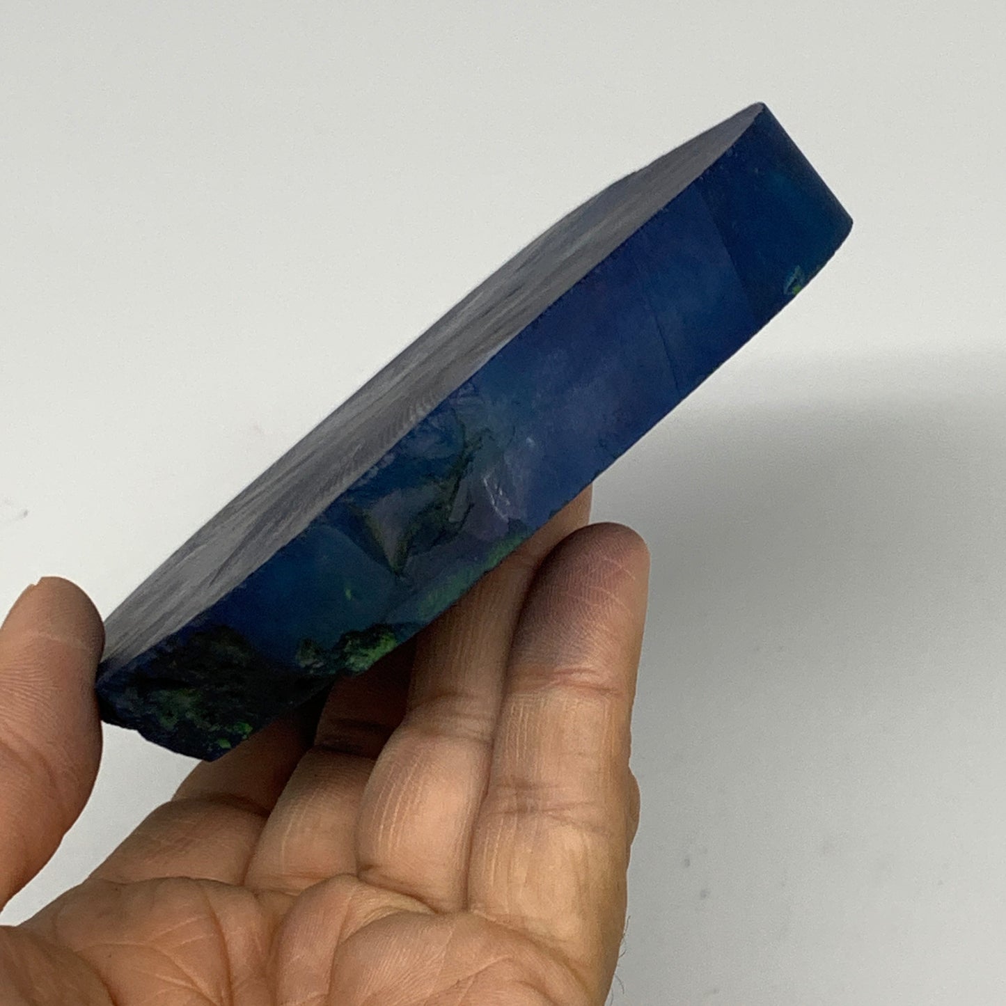 300.9g, 3.9"x3.8"x0.7", Dyed Agate Tea Light Candle Holder Crystal, B25560