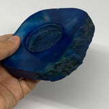 300.9g, 3.9"x3.8"x0.7", Dyed Agate Tea Light Candle Holder Crystal, B25560