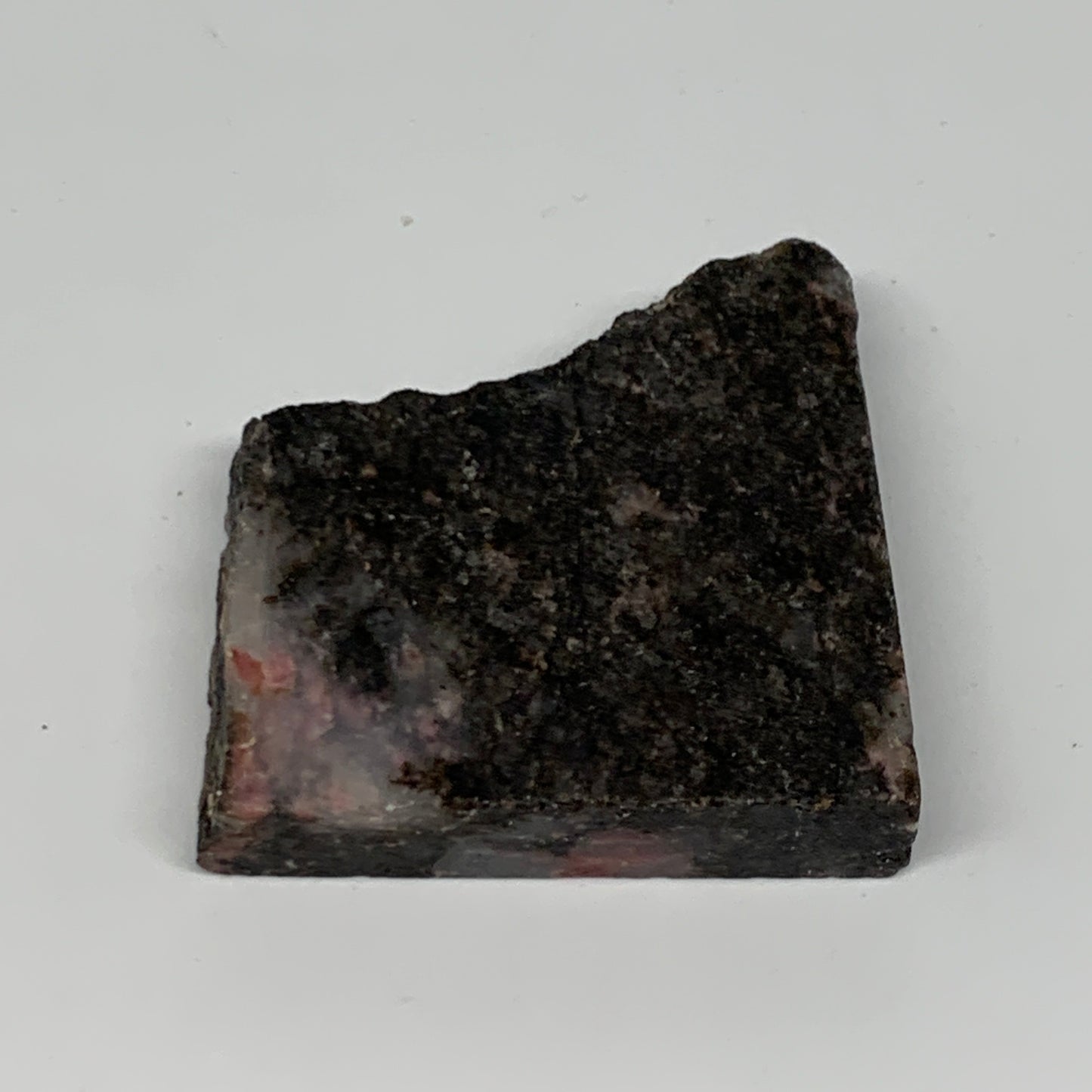 85.2g, 2.1"x2.2"x0.5", One face polished Rhodonite, One face semi polished, B160