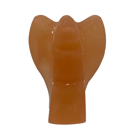 718g, 4.9"x3.2"x2.5" Orange Selenite (Satin Spar) Angel Crystal @Morocco,B9418