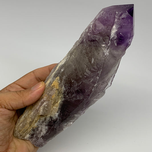 535g,7.7"x2.4"x1.4",Amethyst Point Polished Rough lower part from Brazil,B19120