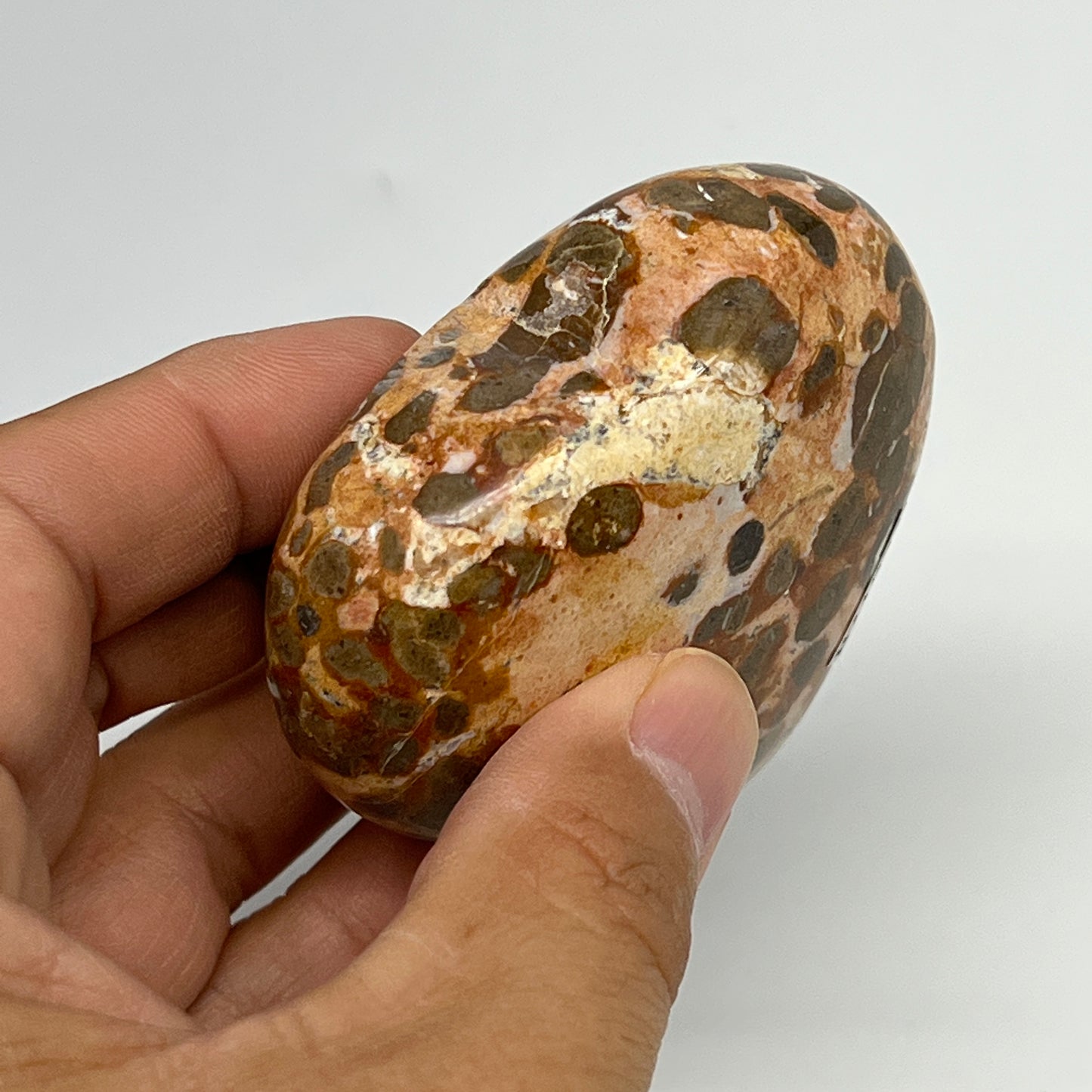 153.1g,2.3"x2.6"x1.1" Fruit Jasper Heart Polished Healing Home Decor, B21934