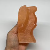 718g, 4.9"x3.2"x2.5" Orange Selenite (Satin Spar) Angel Crystal @Morocco,B9418