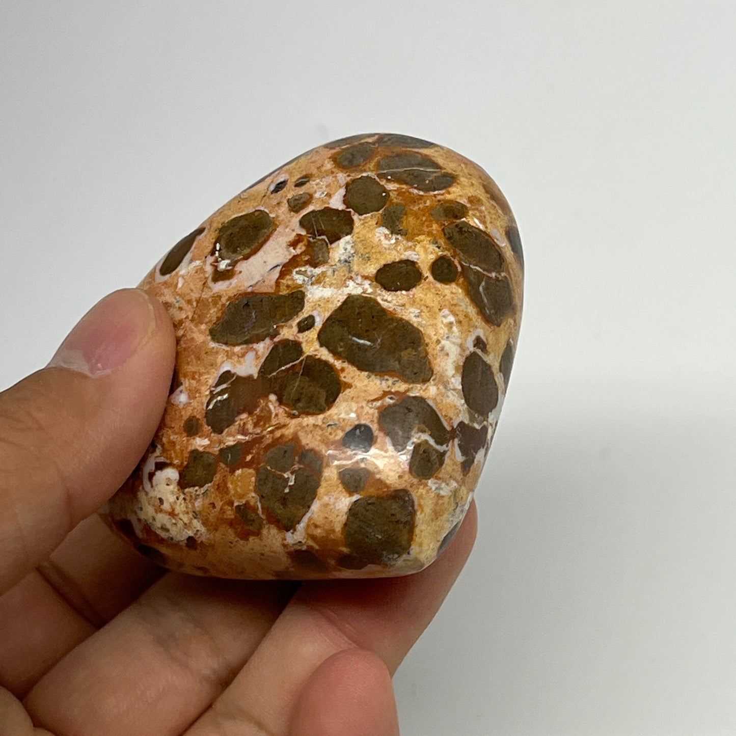 153.1g,2.3"x2.6"x1.1" Fruit Jasper Heart Polished Healing Home Decor, B21934