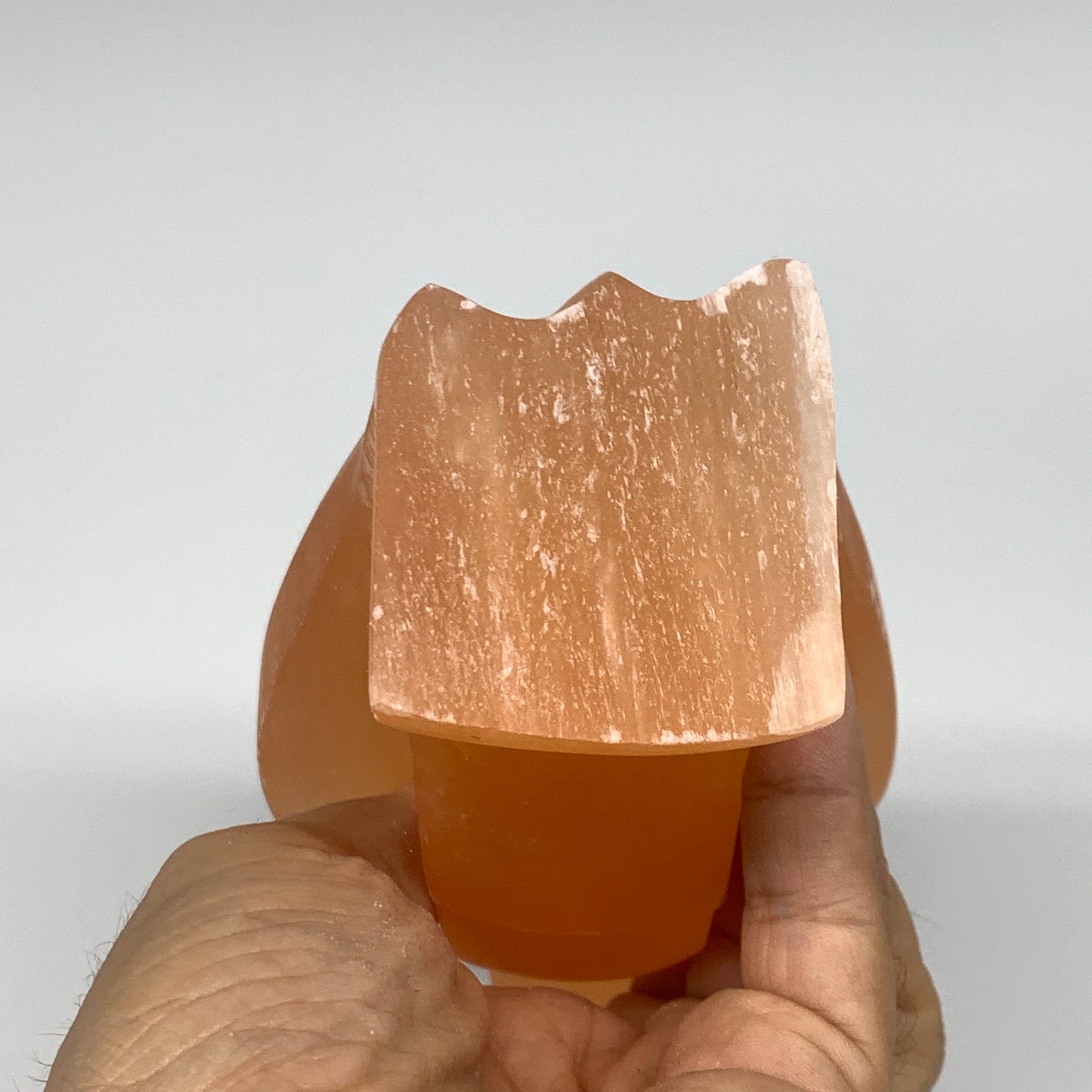 718g, 4.9"x3.2"x2.5" Orange Selenite (Satin Spar) Angel Crystal @Morocco,B9418