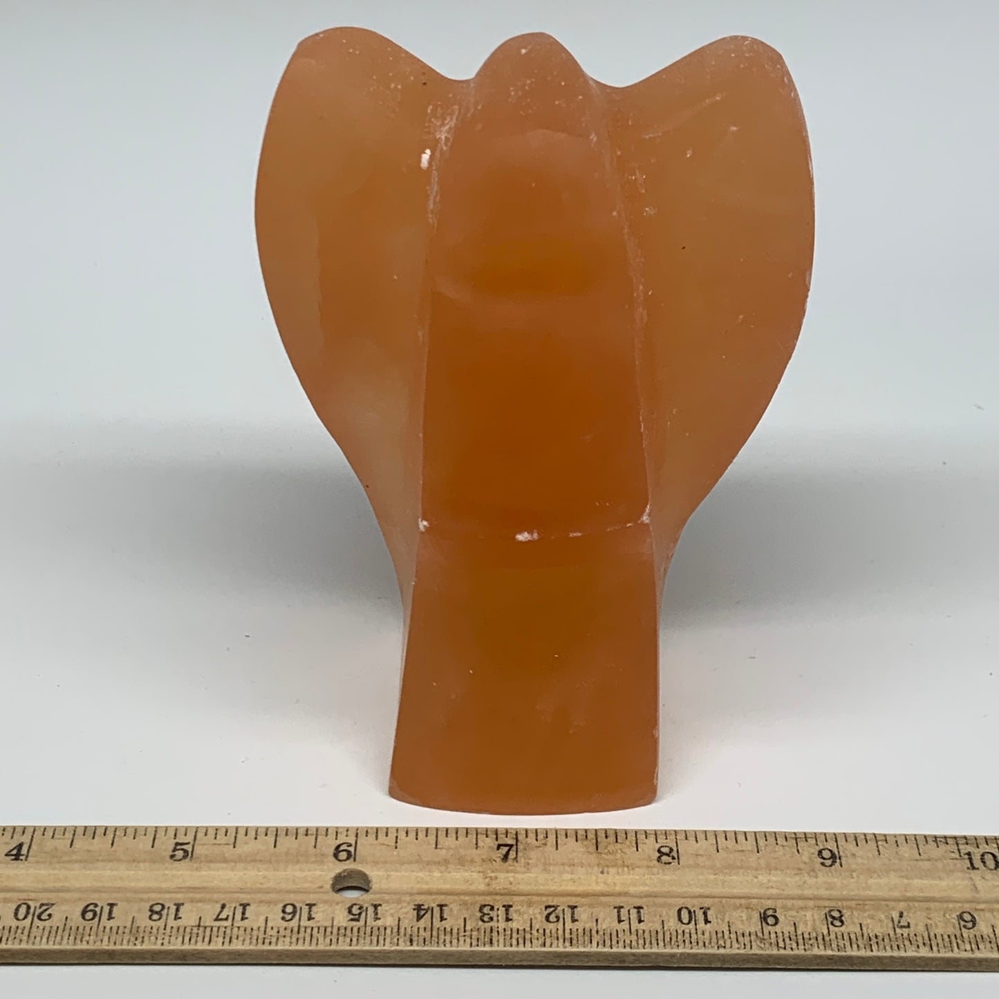 718g, 4.9"x3.2"x2.5" Orange Selenite (Satin Spar) Angel Crystal @Morocco,B9418