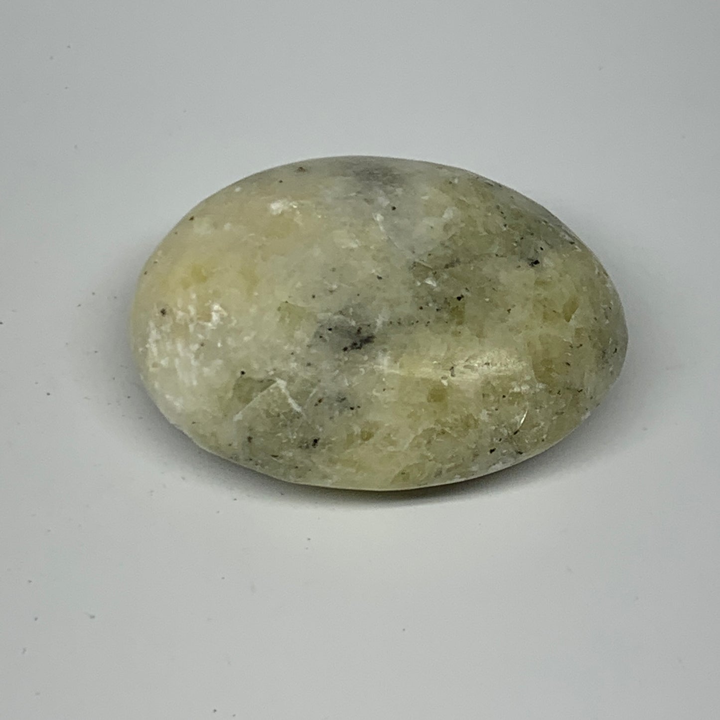 95.6g, 2.3"x1.7"x1", Natural Yellow Calcite Palm-Stone Crystal Polished Reiki, B