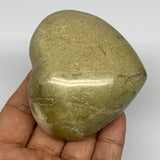 175.1g,2.5"x2.9"x1.3", Green Opal Heart Polished Gemstone @Madagascar, B17594