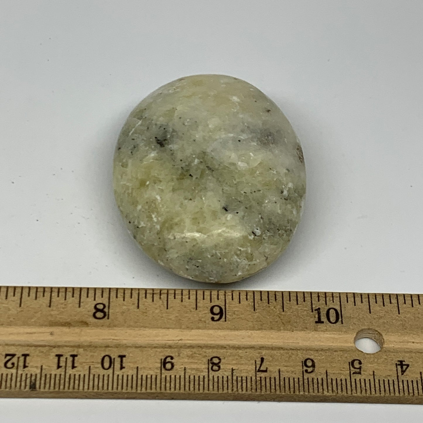 95.6g, 2.3"x1.7"x1", Natural Yellow Calcite Palm-Stone Crystal Polished Reiki, B