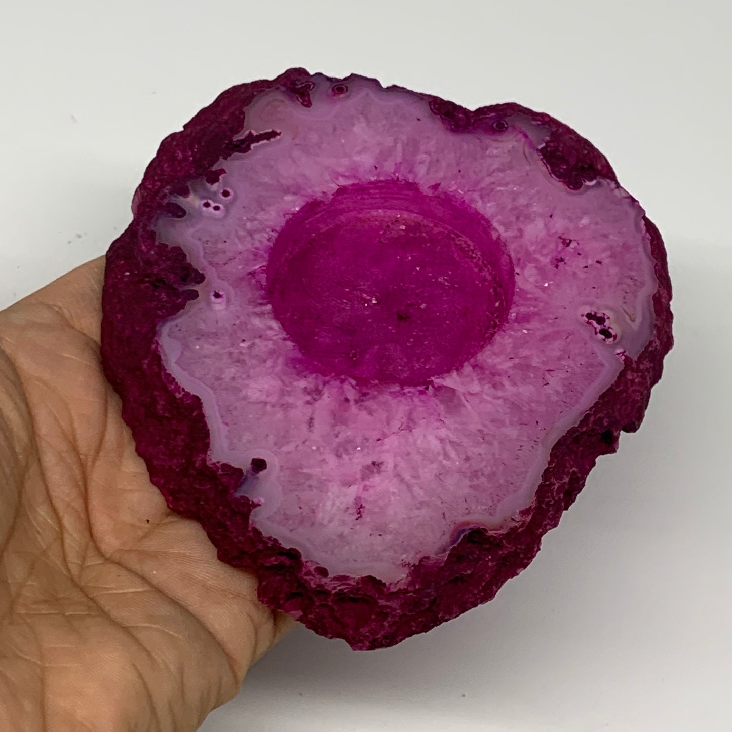 311.9g, 4.7"x4.1"x0.7", Dyed Agate Tea Light Candle Holder Crystal, B25564