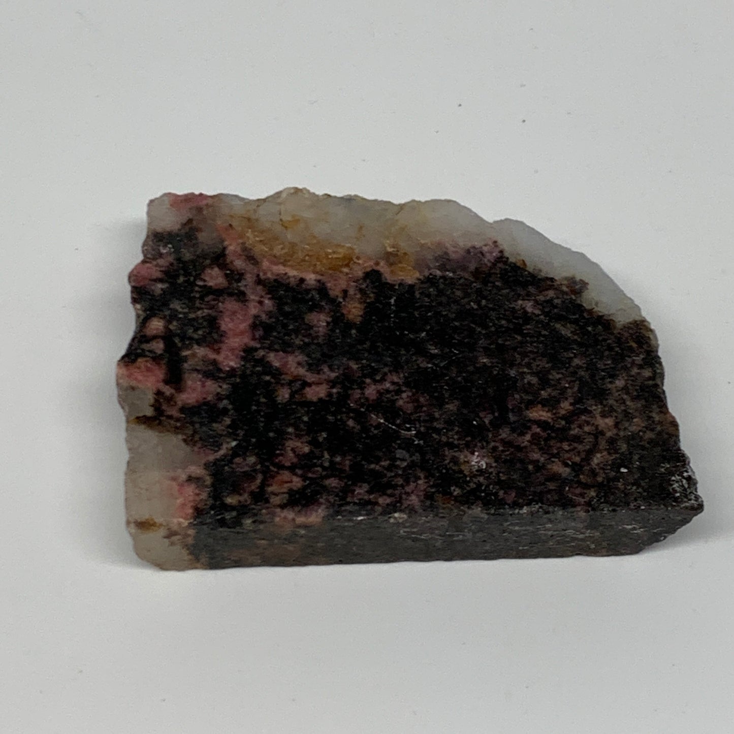 120.9g, 2.1"x2.9"x0.5", One face polished Rhodonite, One face semi polished, B16