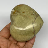 175.1g,2.5"x2.9"x1.3", Green Opal Heart Polished Gemstone @Madagascar, B17594