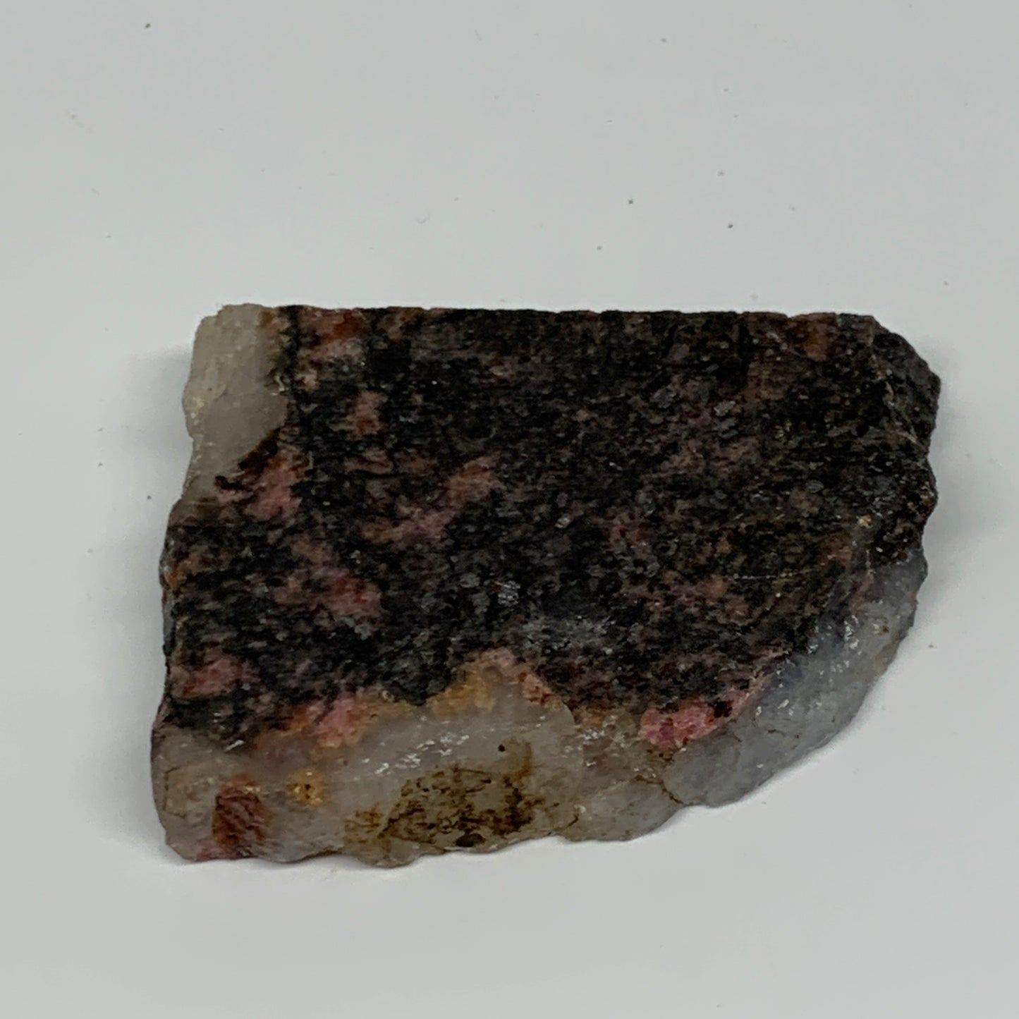 120.9g, 2.1"x2.9"x0.5", One face polished Rhodonite, One face semi polished, B16