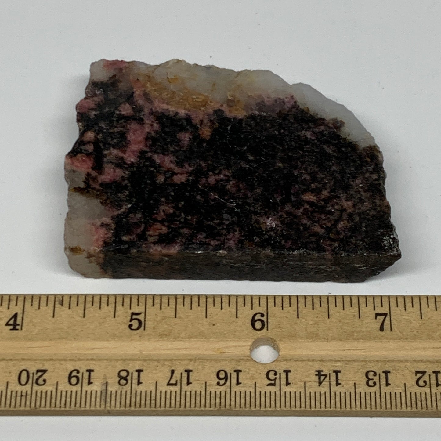 120.9g, 2.1"x2.9"x0.5", One face polished Rhodonite, One face semi polished, B16