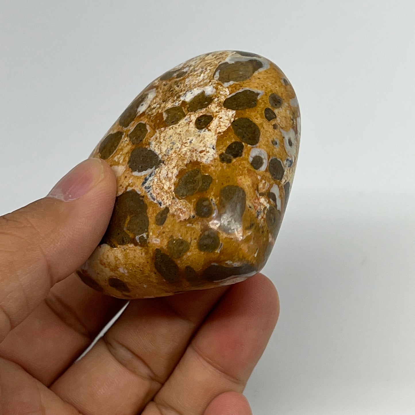 144.2g,2.3"x2.5"x1" Fruit Jasper Heart Polished Healing Home Decor, B21936