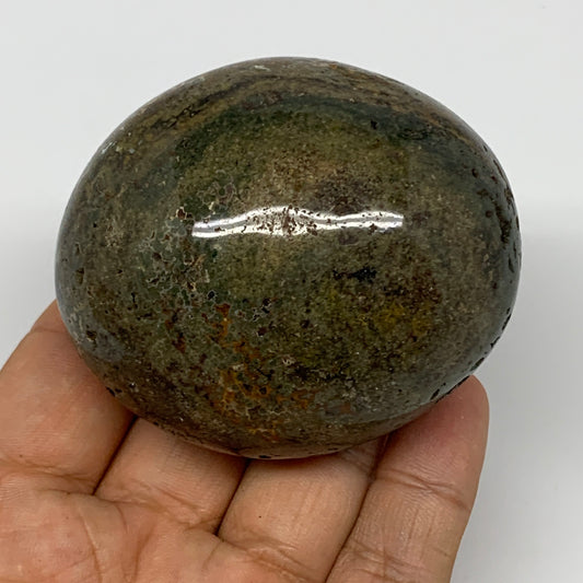 194.8g, 2.5"x2.2"x1.7" Ocean Jasper Palm-Stone Orbicular Jasper Reiki Energy,B15